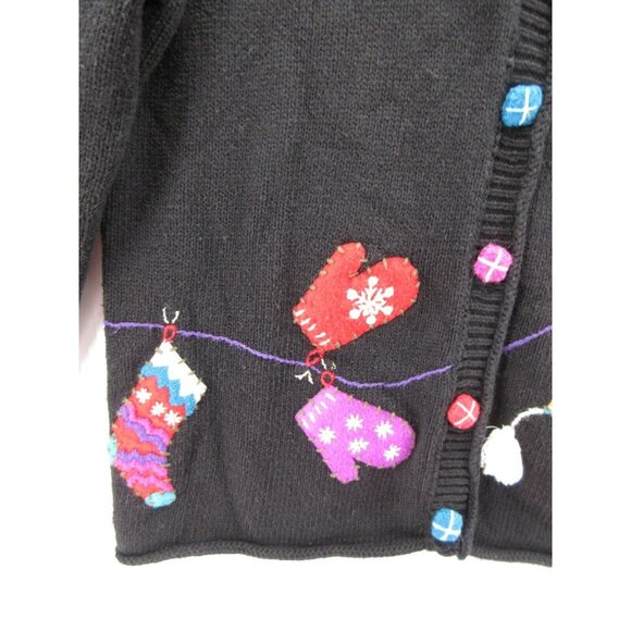 VINTAGE Rebecca Stone Sweater Small Cardigan Art Cottage Cooking 90s - Picture 4 of 11